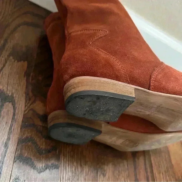 Free People Ashville Slouchy Suede Leather Ankle Boots Size 36, US 6 Rust 935296 - Picture 10 of 16